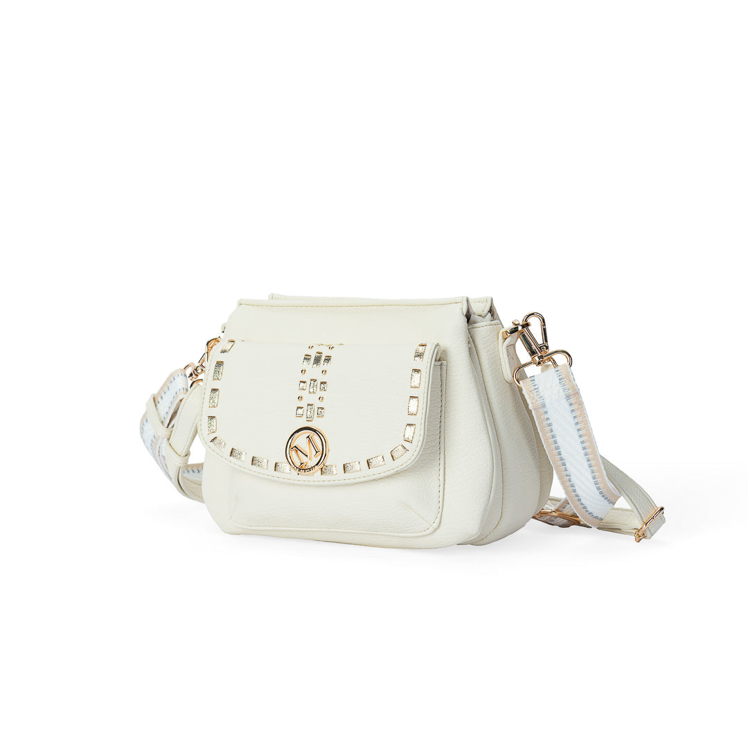Sac trotteur Sweet Mac Alyster beige avec bandoulière réglable et détails dorés