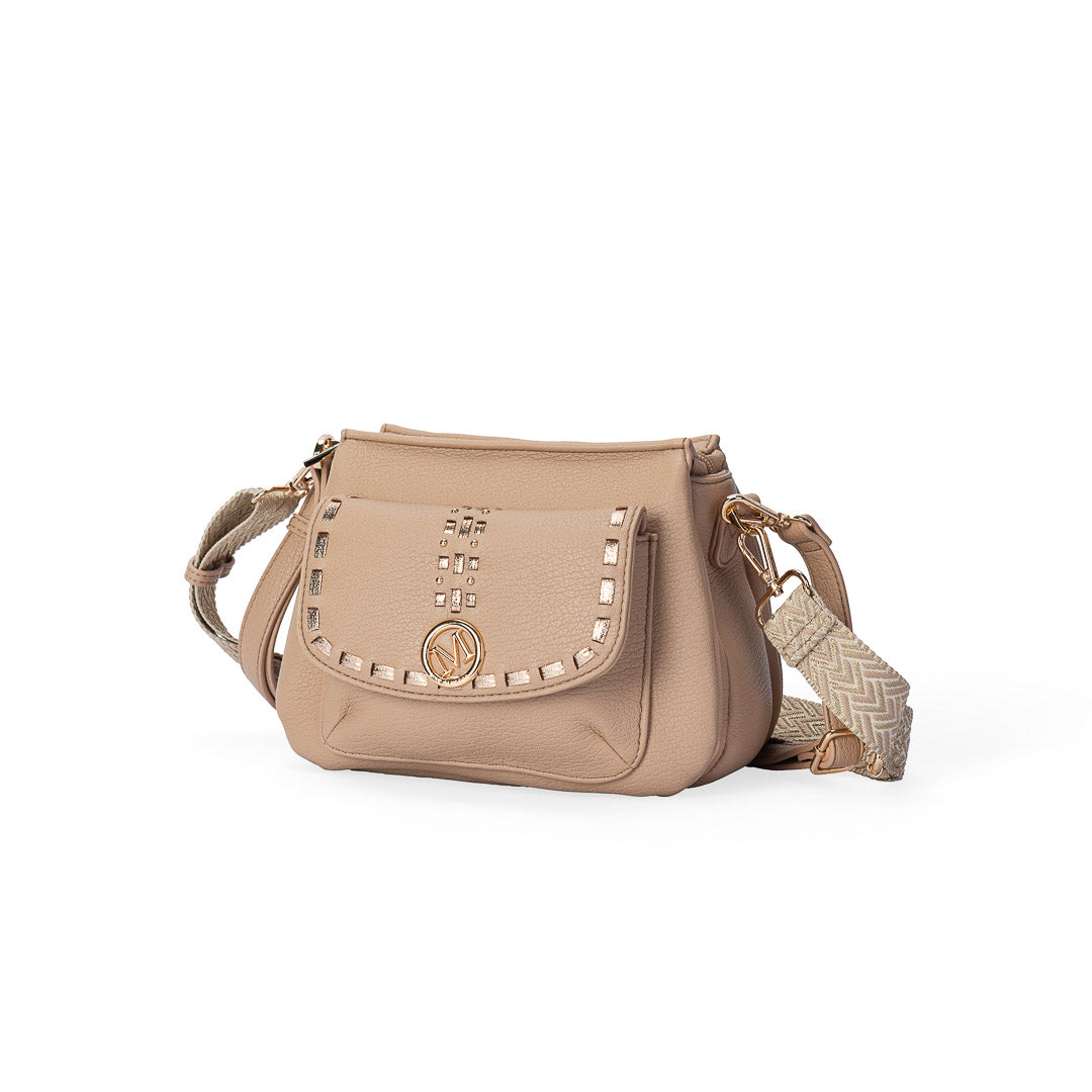 Sac trotteur Sweet Mac Alyster nougat se avec bandoulière réglable et détails dorés