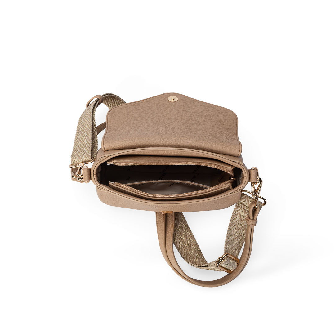 Petit sac bandoulière Sweet Mac Alyster à rabat arrondi et finitions dorées