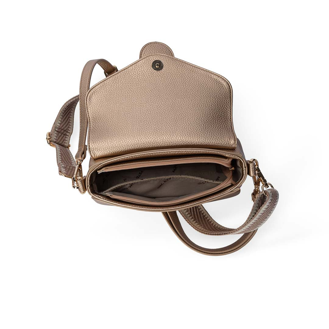 Petit sac bandoulière Sweet Mac Alyster à rabat arrondi et finitions dorées