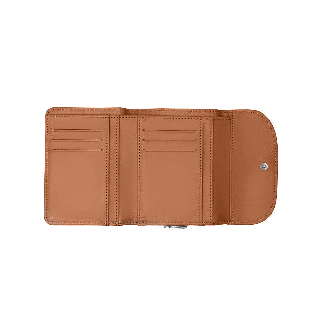 Porte monnaie avec rabat PETITE MAROQUINERIE synthétique COGNAC en détail