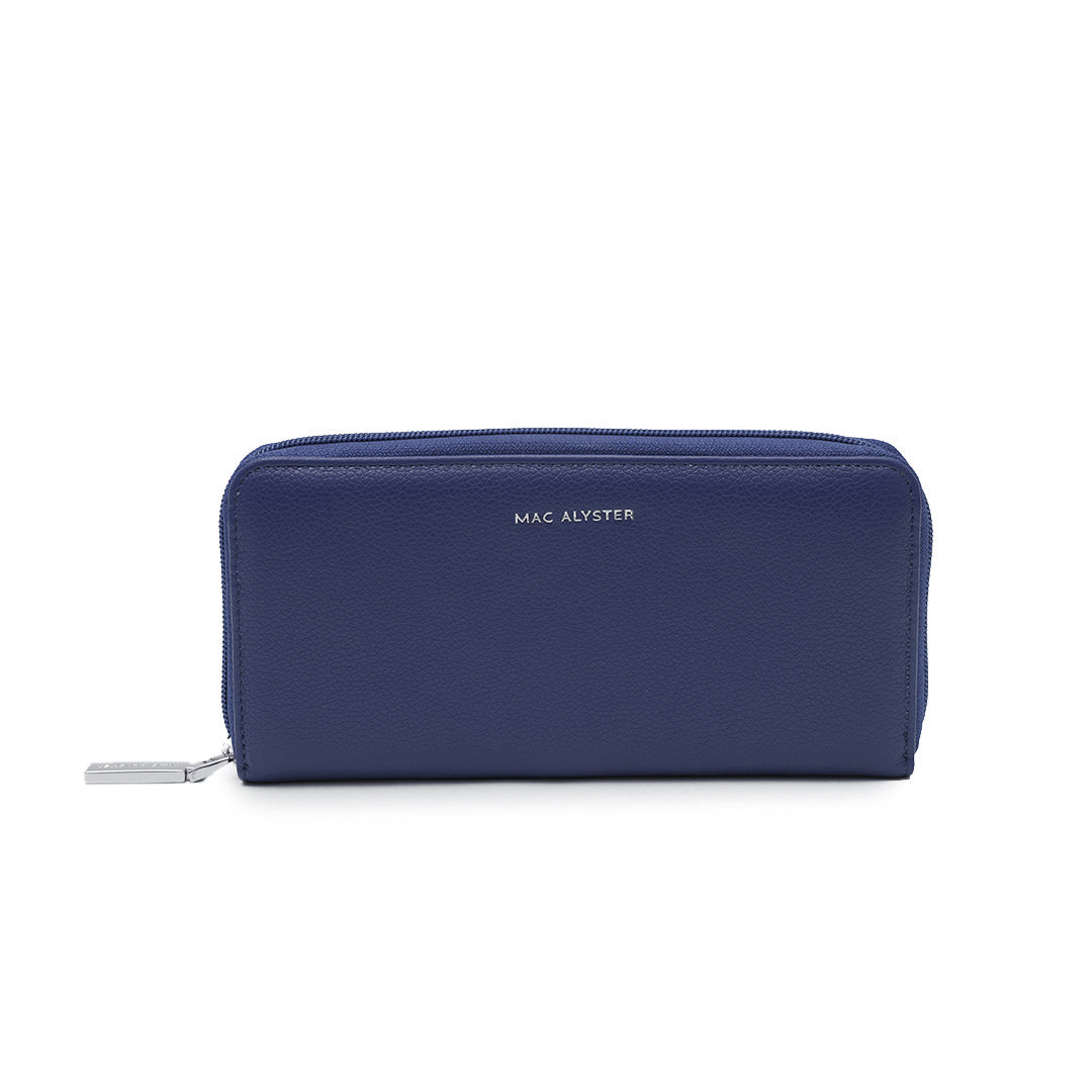Portefeuille long zippé PETITE MAROQUINERIE synthétique MARINE de face