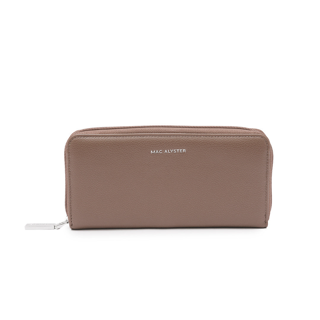 Portefeuille long zippé PETITE MAROQUINERIE synthétique NOUGAT de face