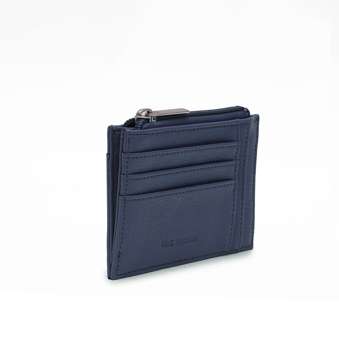 Porte cartes PETITE MAROQUINERIE synthétique MARINE de trois-quarts