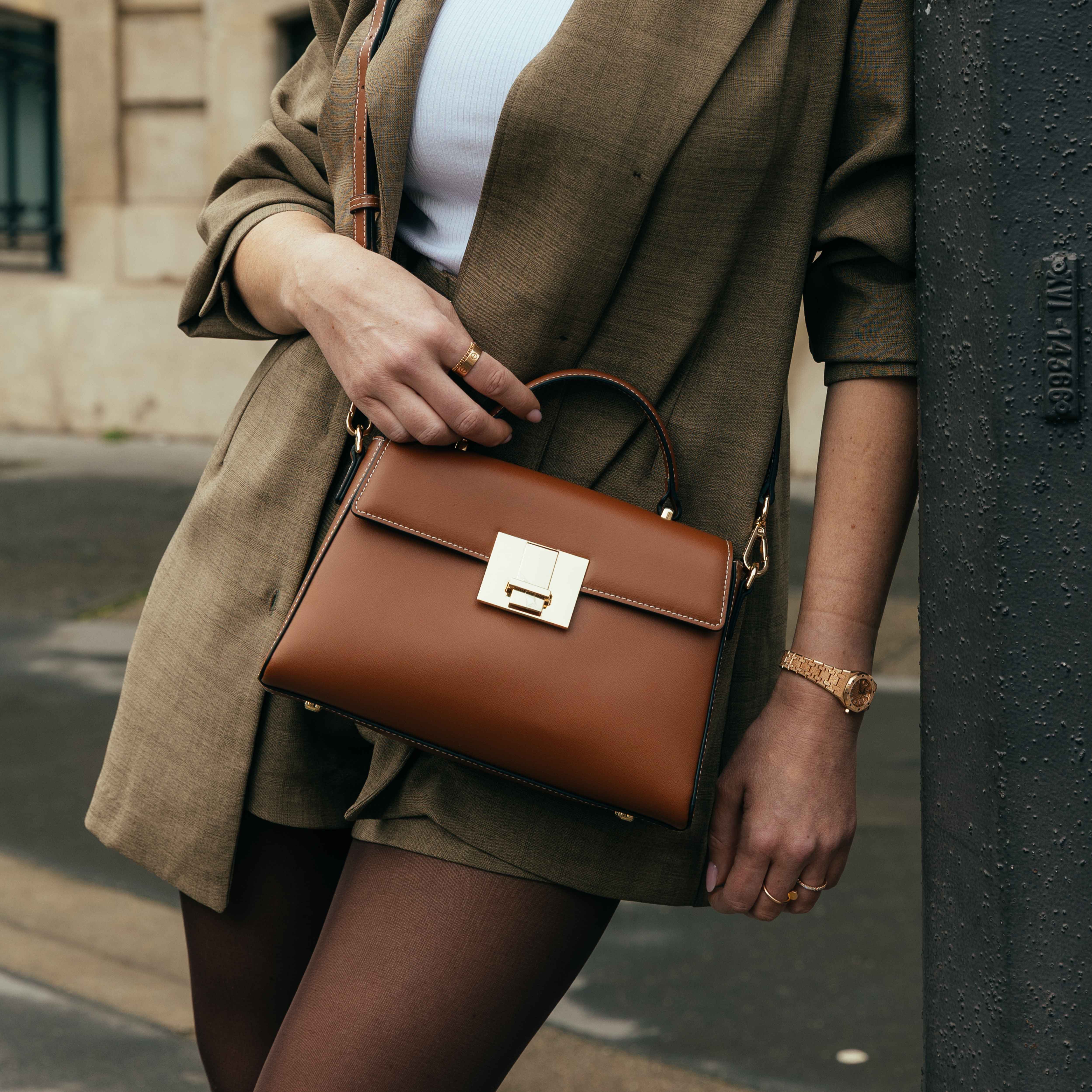 Sac porté main VIRGINIE Cognac