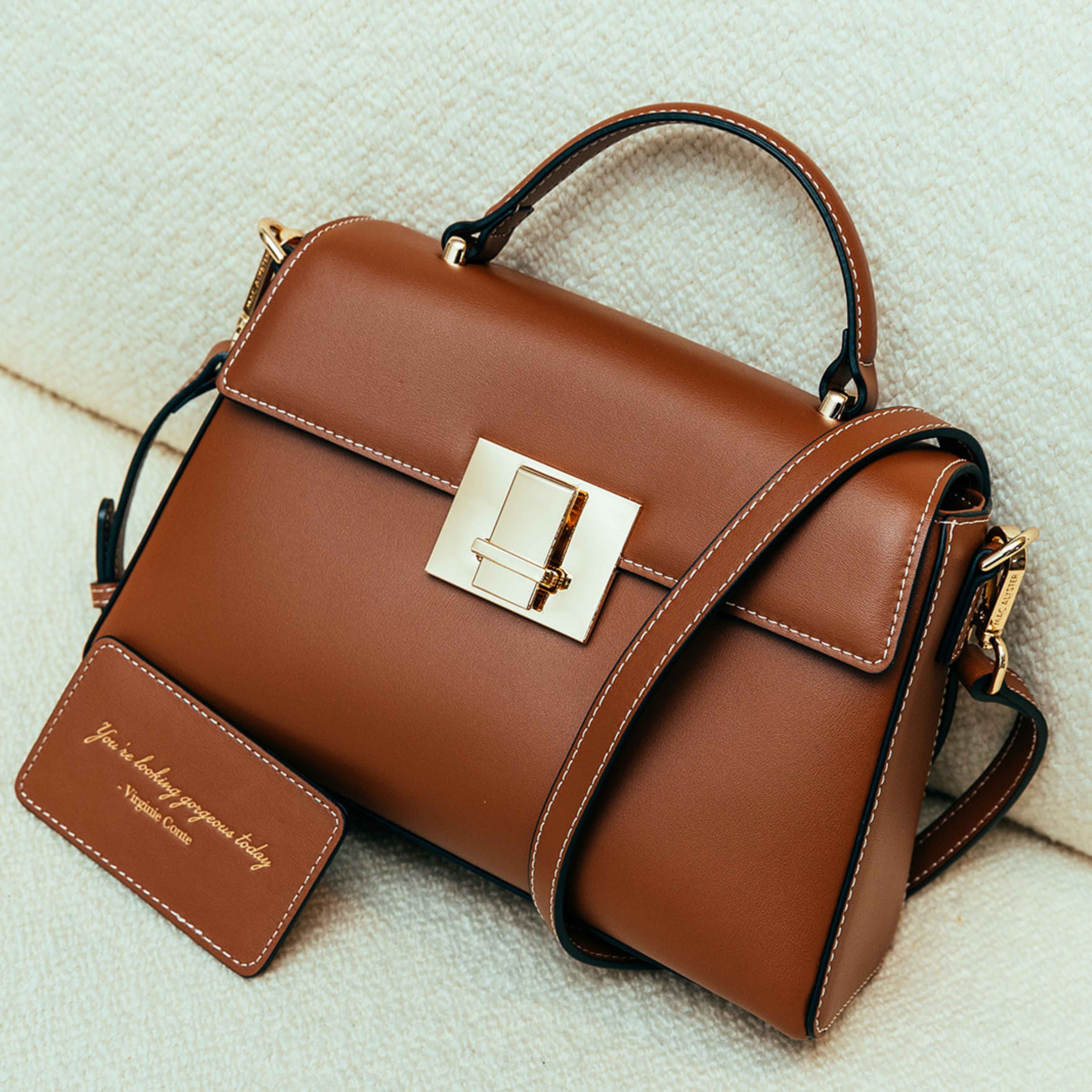 Sac porté main VIRGINIE Cognac