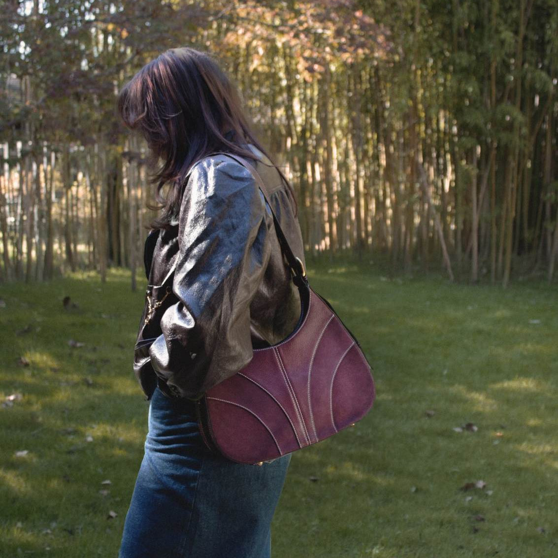 Sac Hobo Selina en Cuir Velours Mélyssa x Mac Alyster