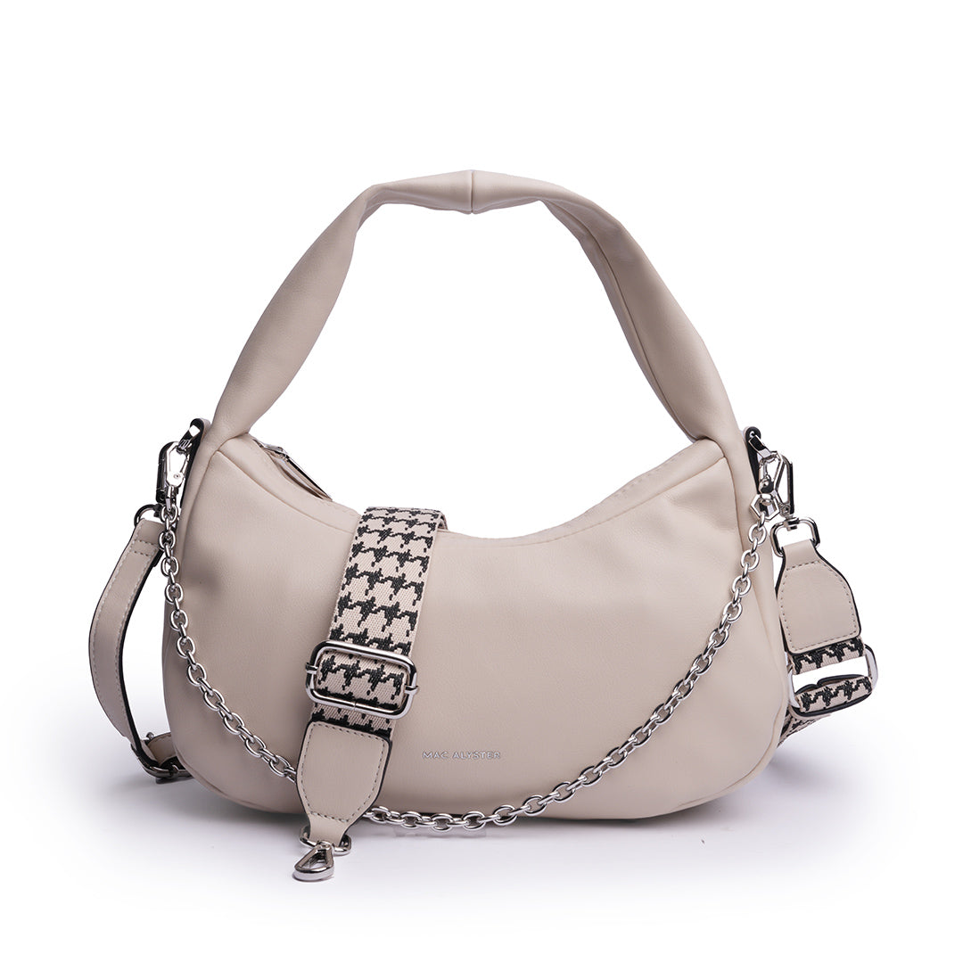 Sac besace MILAN en cuir synthétique BEIGE de face