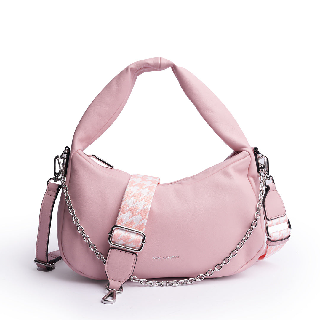 Sac besace MILAN en cuir synthétique ROSE de face