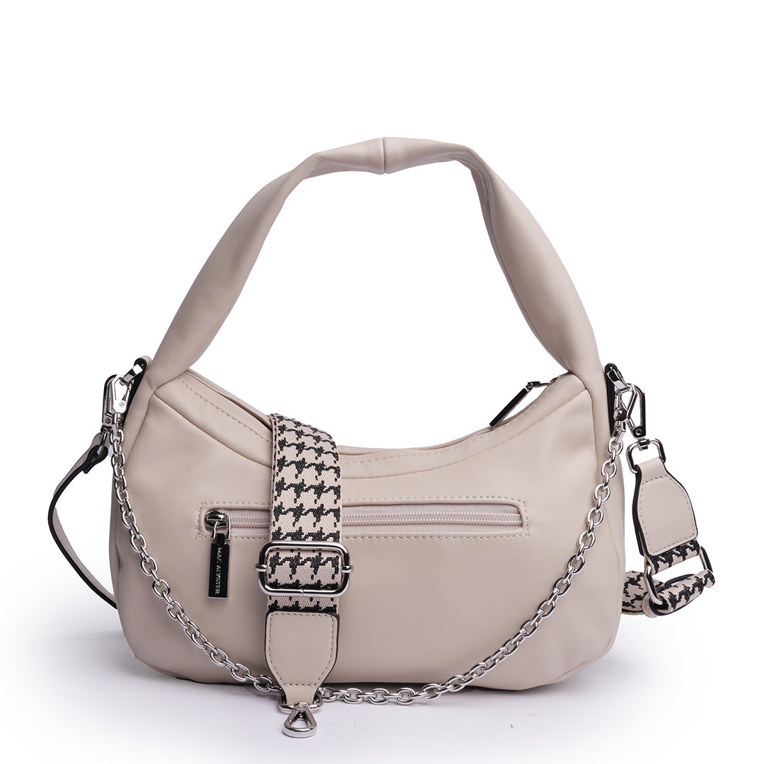 Sac besace MILAN en cuir synthétique BEIGE de dos