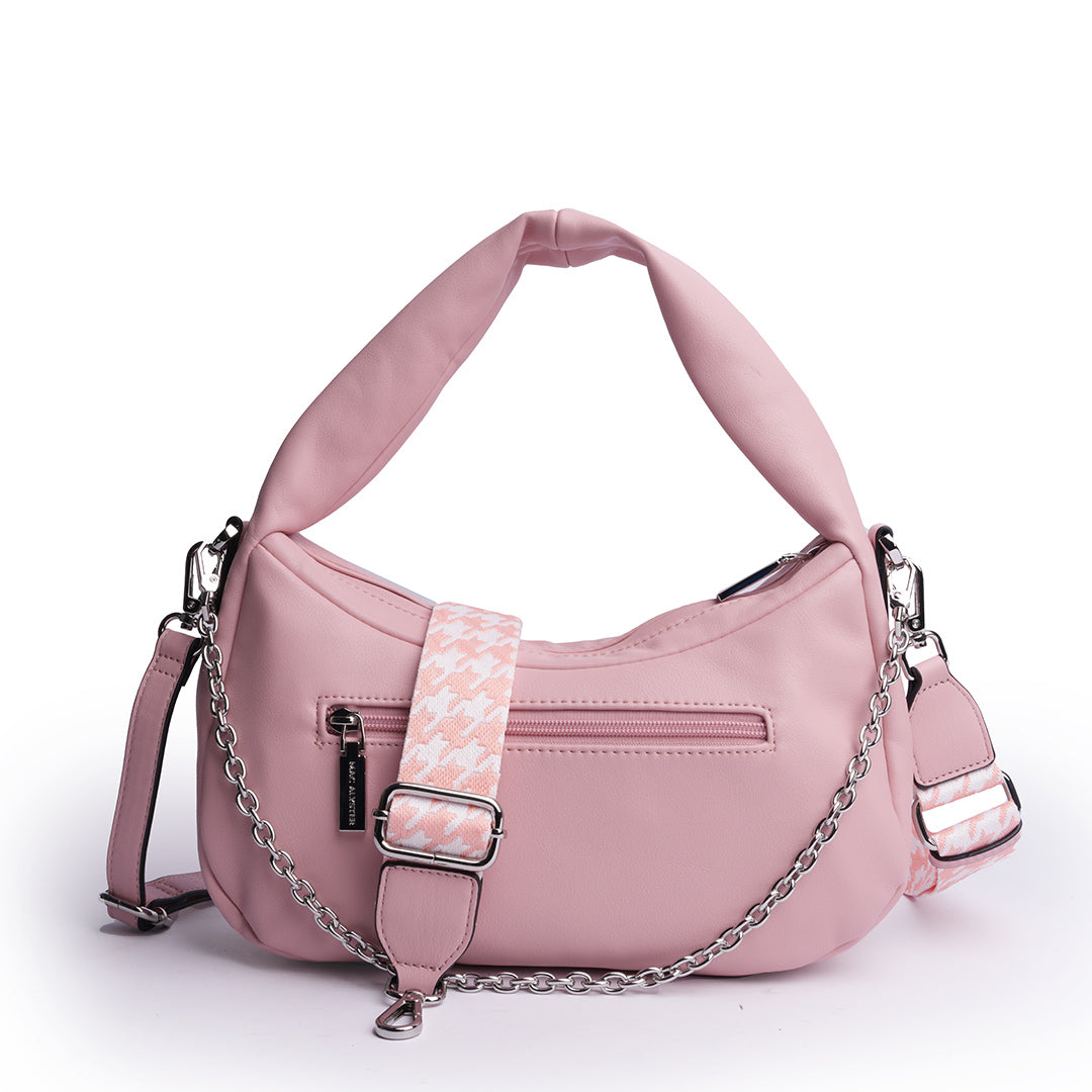 Sac besace MILAN en cuir synthétique ROSE de dos