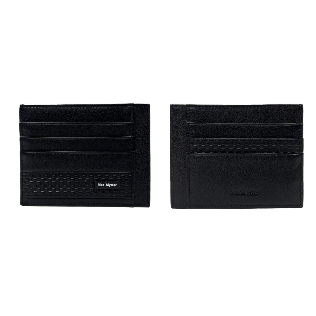 Grand porte-cartes horizontal WESTSIDE noir à motif damier - Mac Alyster