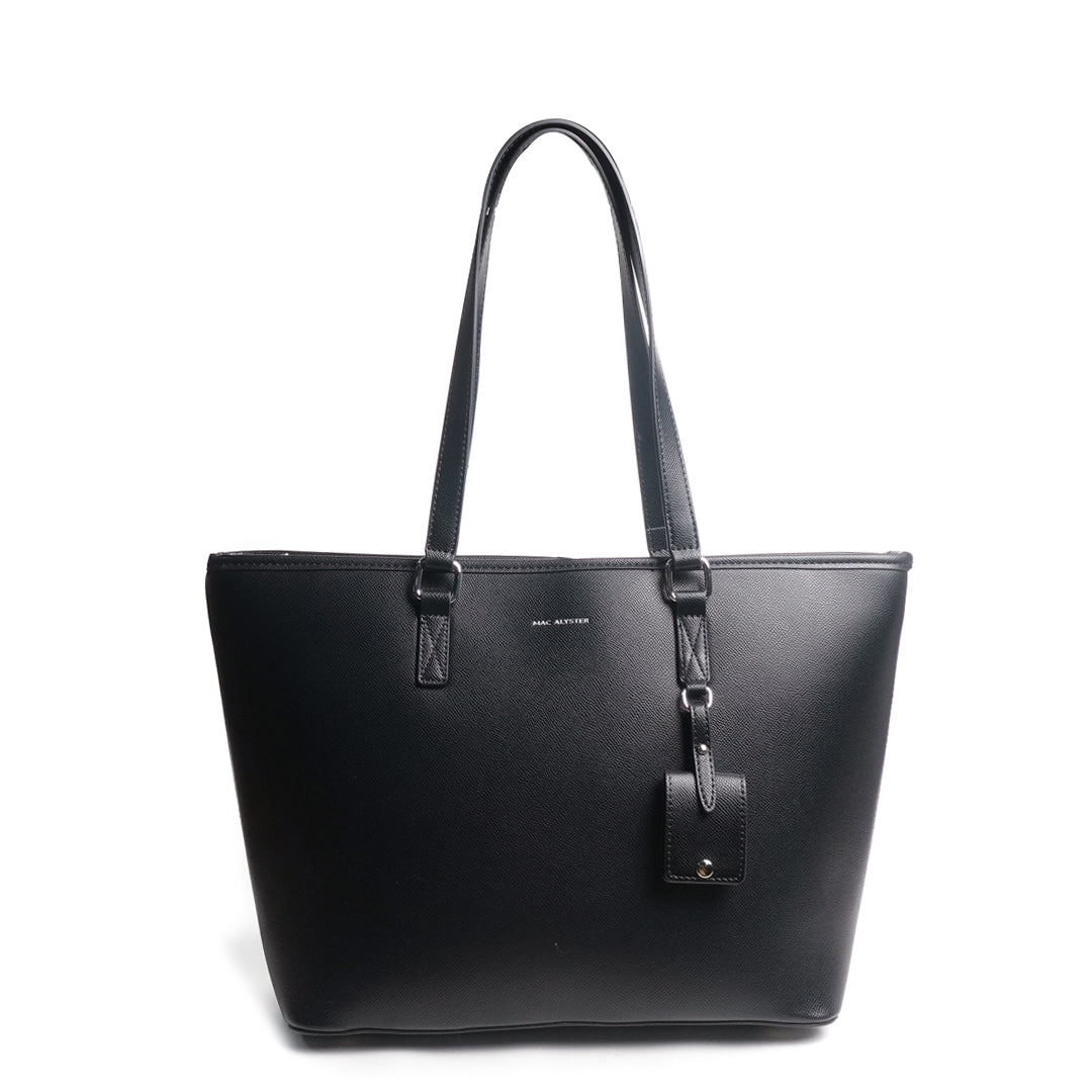 Sac SHOPPING A4-761 en cuir synthétique NOIR de face