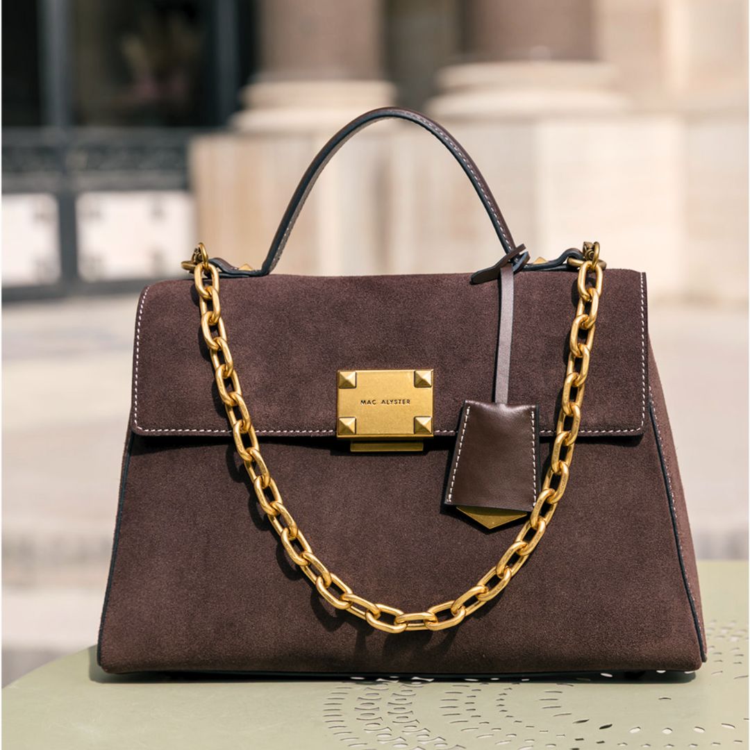 Sac porté main Marron Daim MÉLYSSA