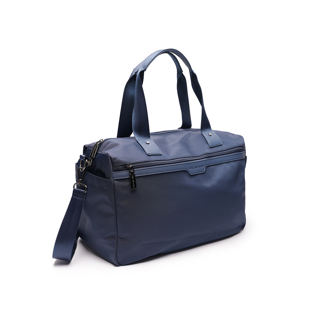 Sac de voyage STUDIO en cuir synthétique MARINE de trois-quarts