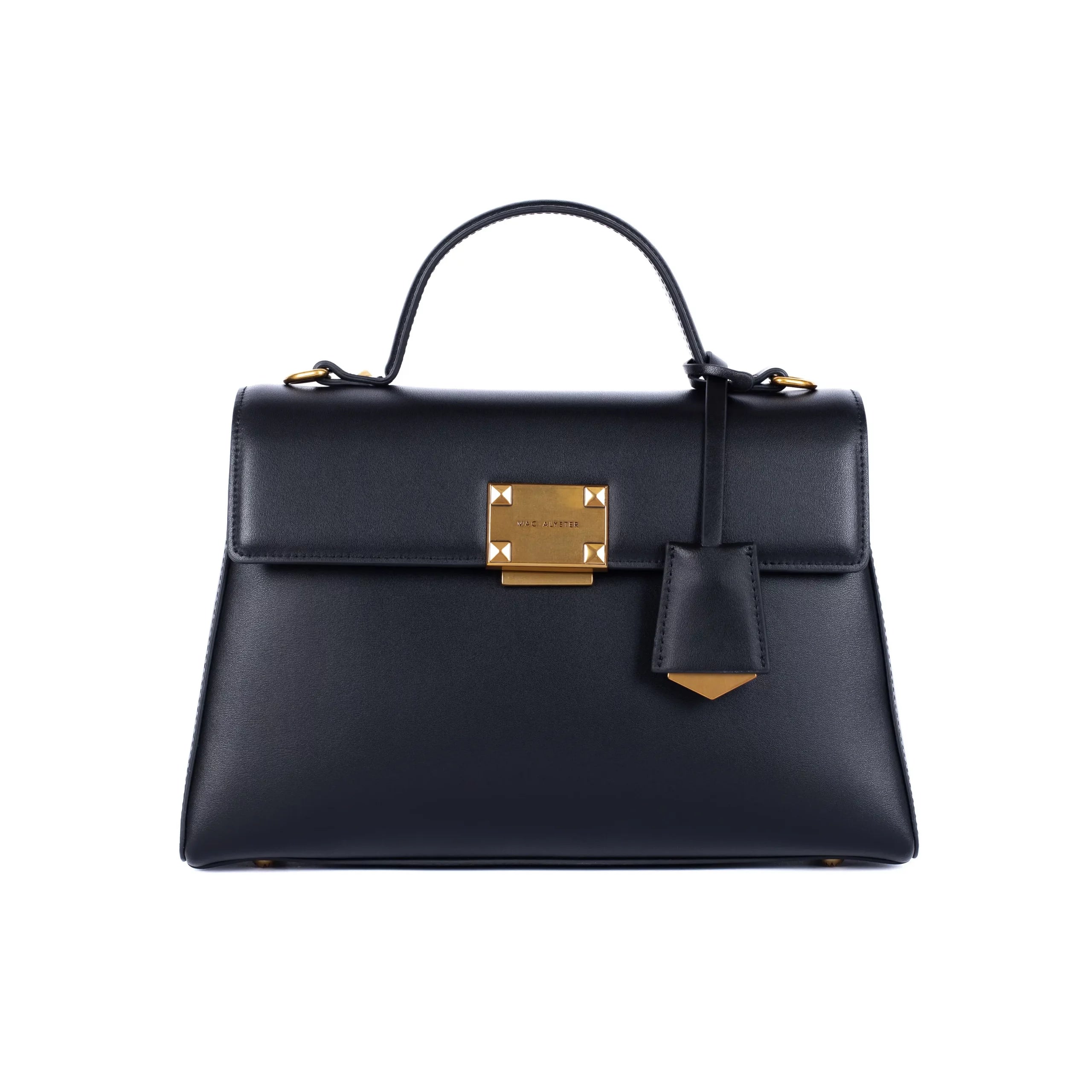 Sac noir MELYSSA chaine cuir alumine