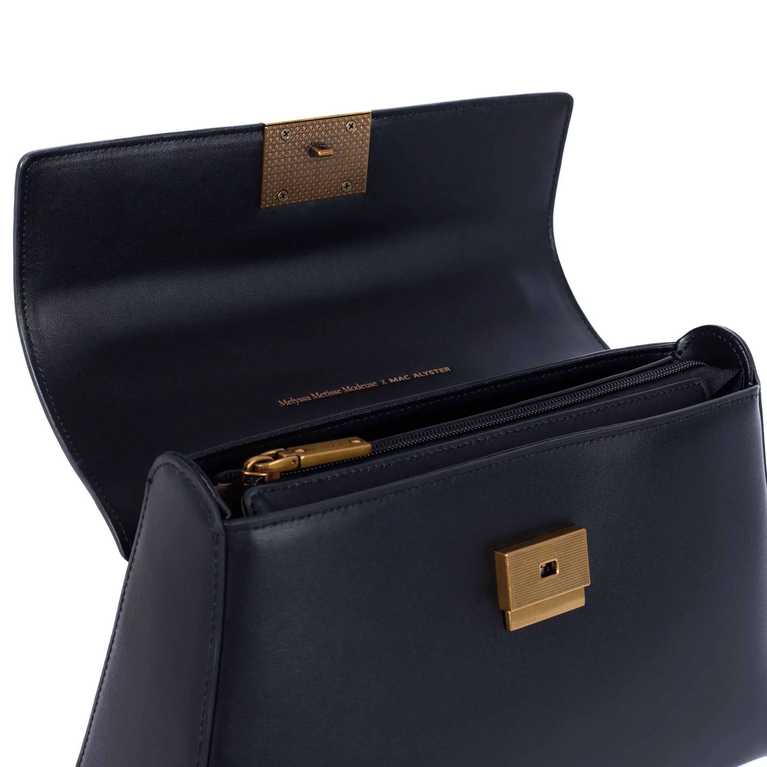 Sac noir MELYSSA chaine cuir alumine