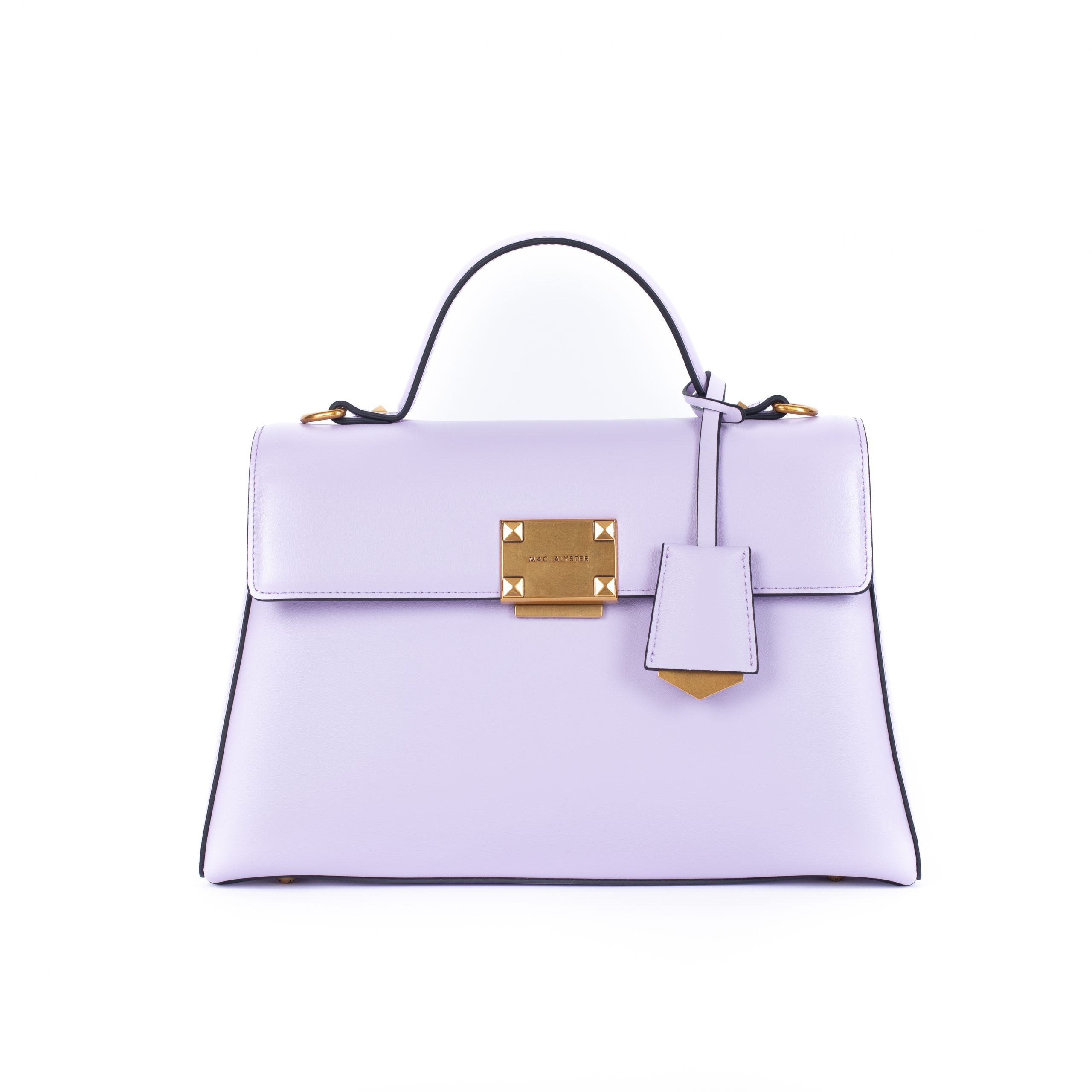 Sac à main avec bijou MÉLYSSA pour femme en cuir LILAS de face