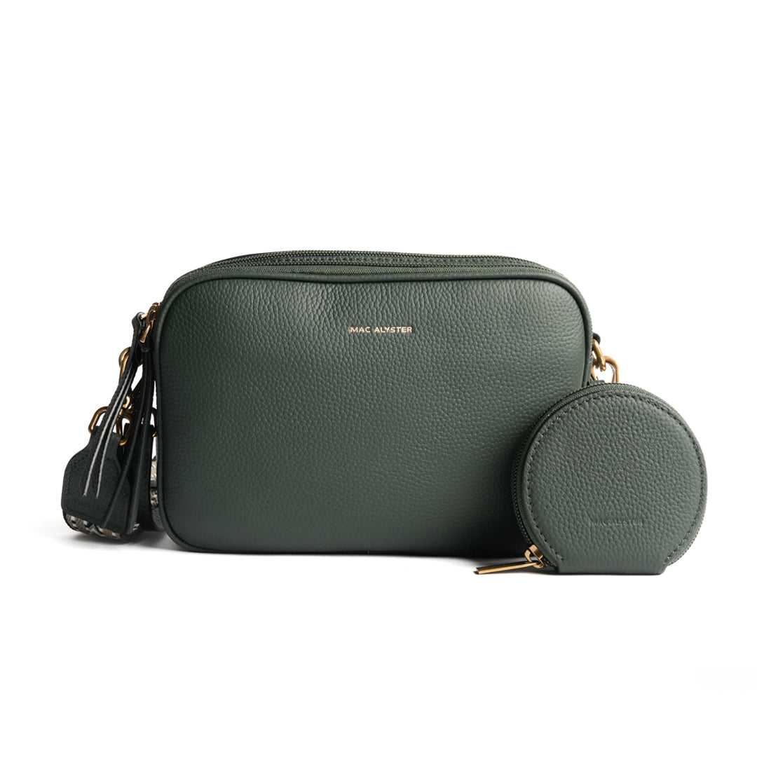 Sac trotteur GIULIA pour femme en cuir VERT de face