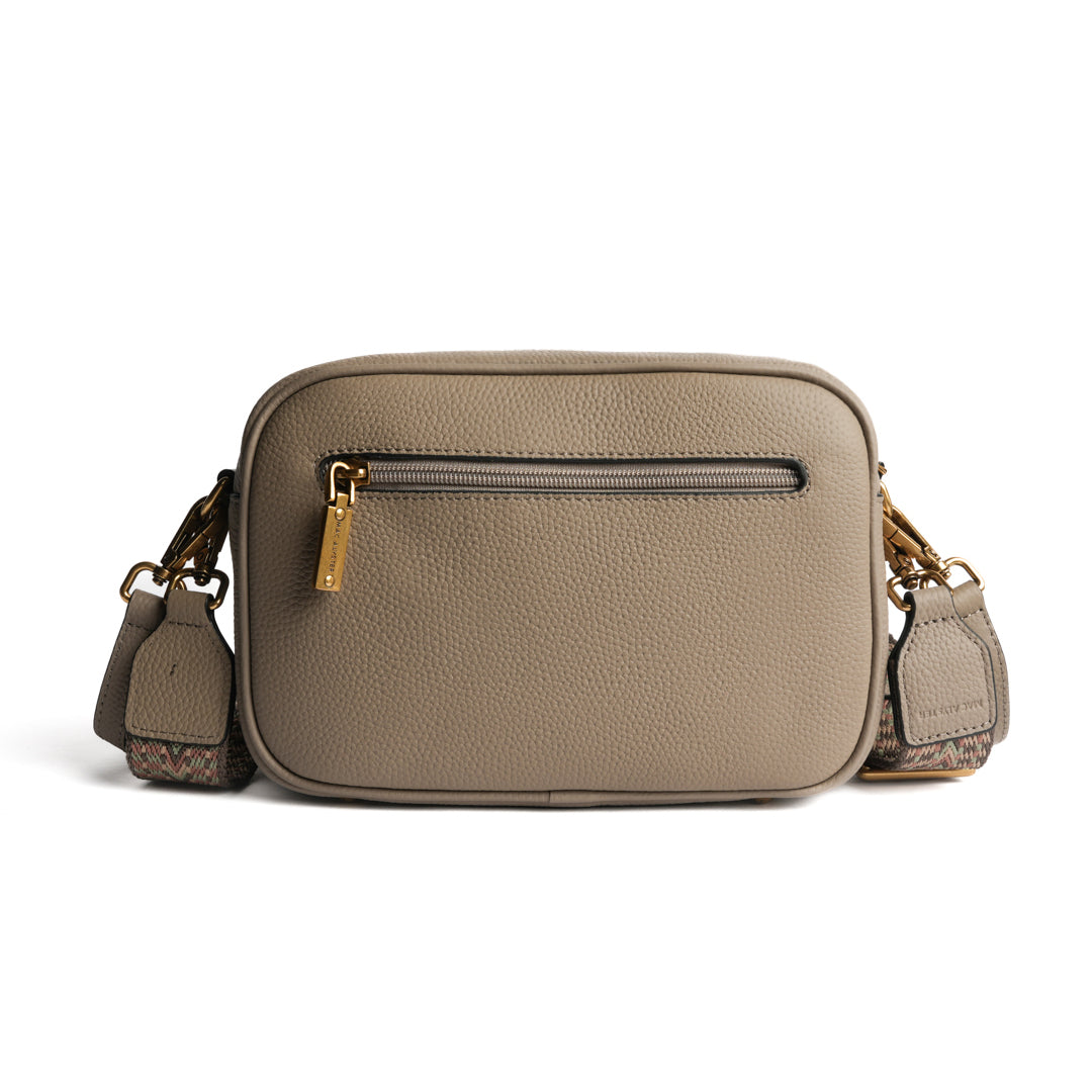 Sac trotteur GIULIA pour femme en cuir TAUPE de dos