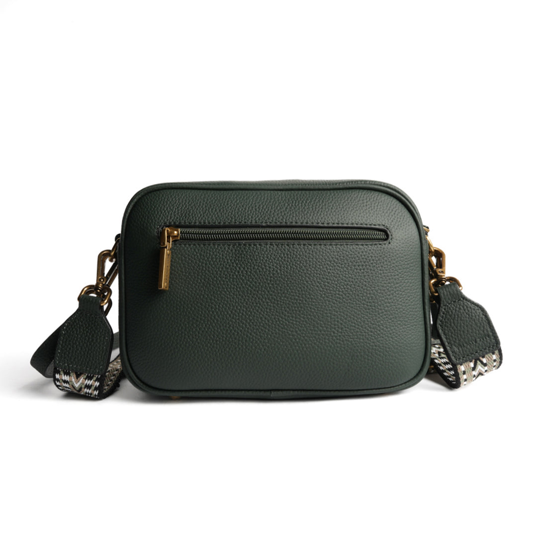 Sac trotteur GIULIA pour femme en cuir VERT de dos