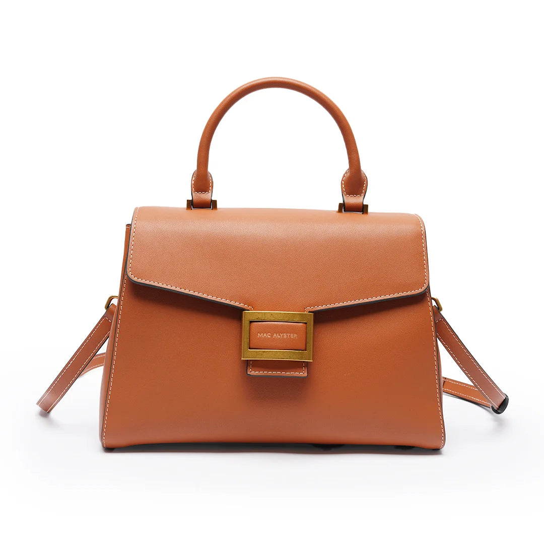 Sac à main ANAÏS pour femme en cuir COGNAC de face