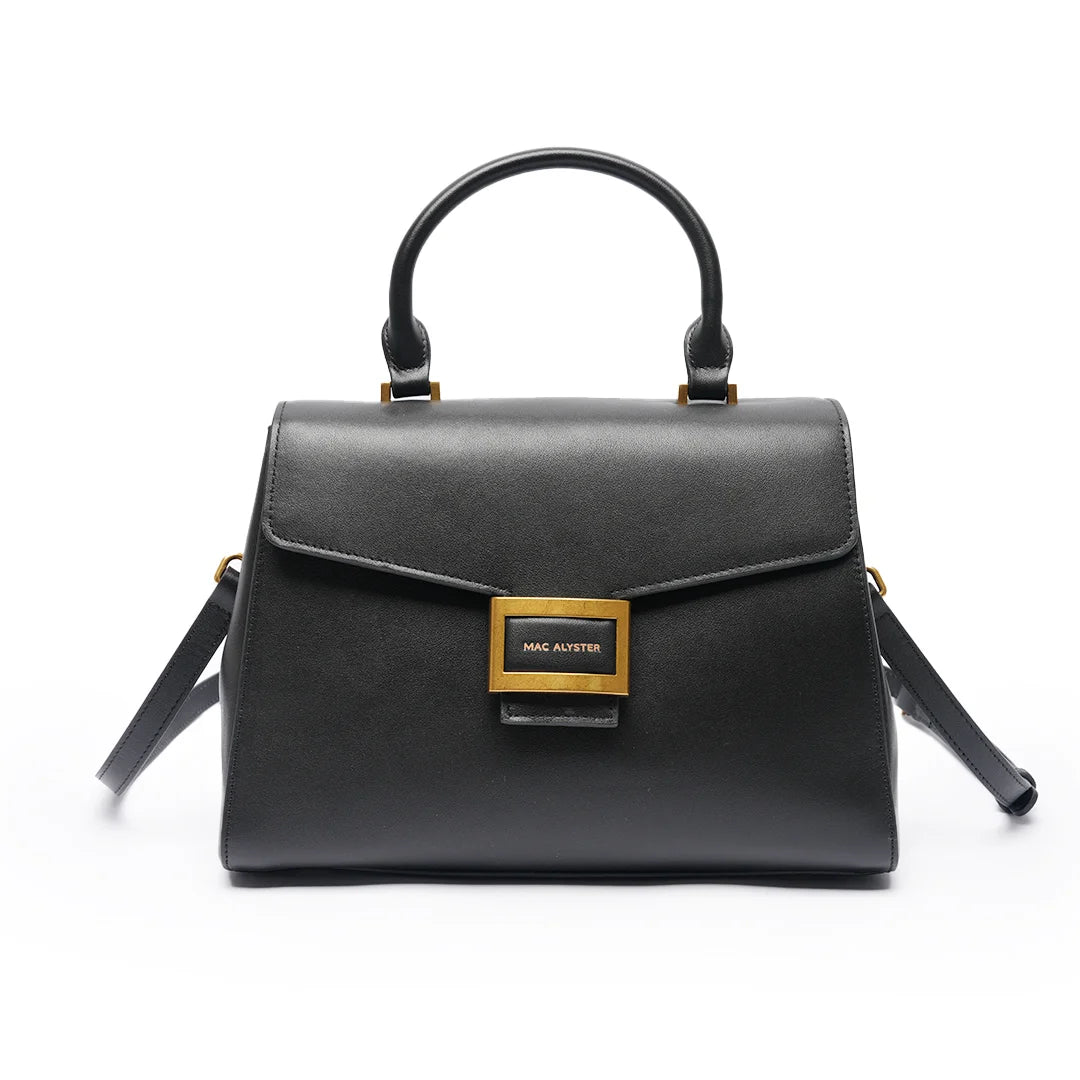 Sac à main ANAÏS pour femme en cuir NOIR de face