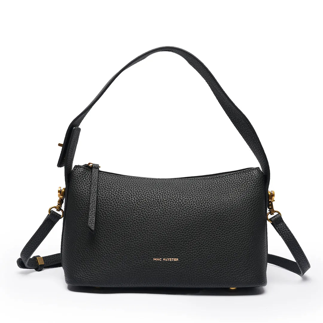 Sac à main CÉLIA pour femme en cuir NOIR de face