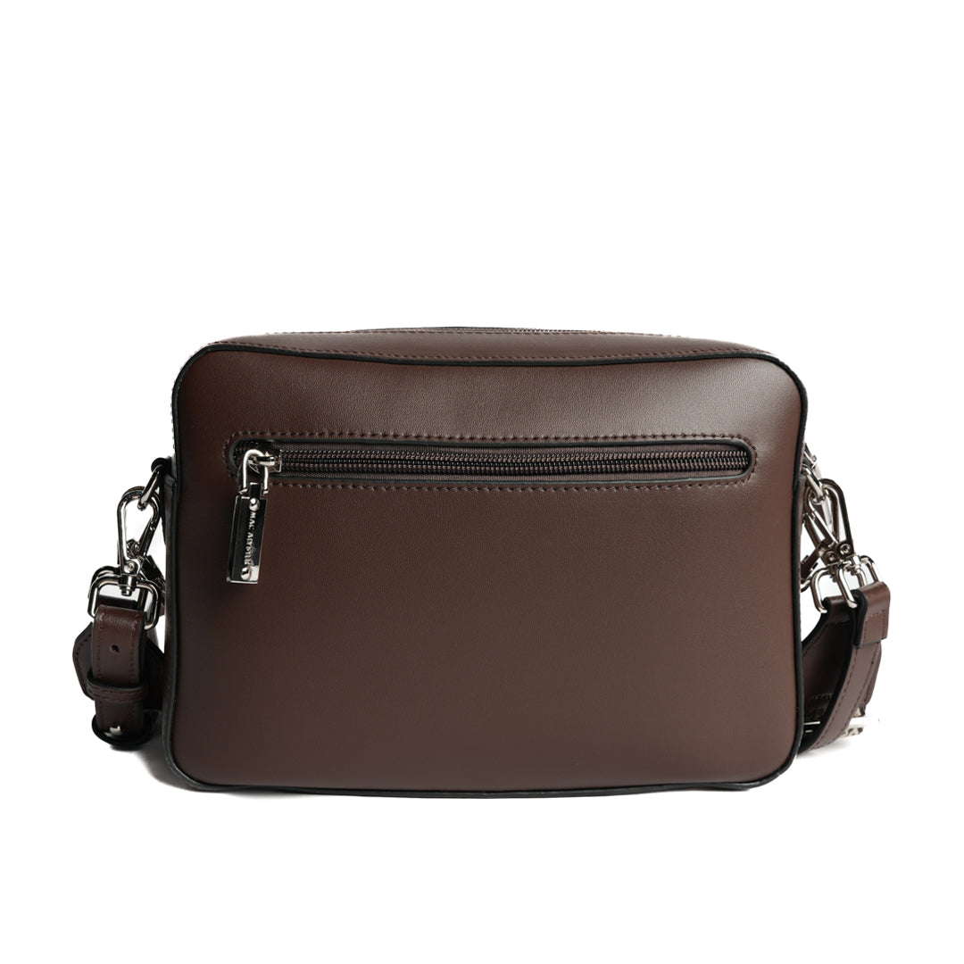 Sac trotteur LOUNA en cuir MARRON de dos