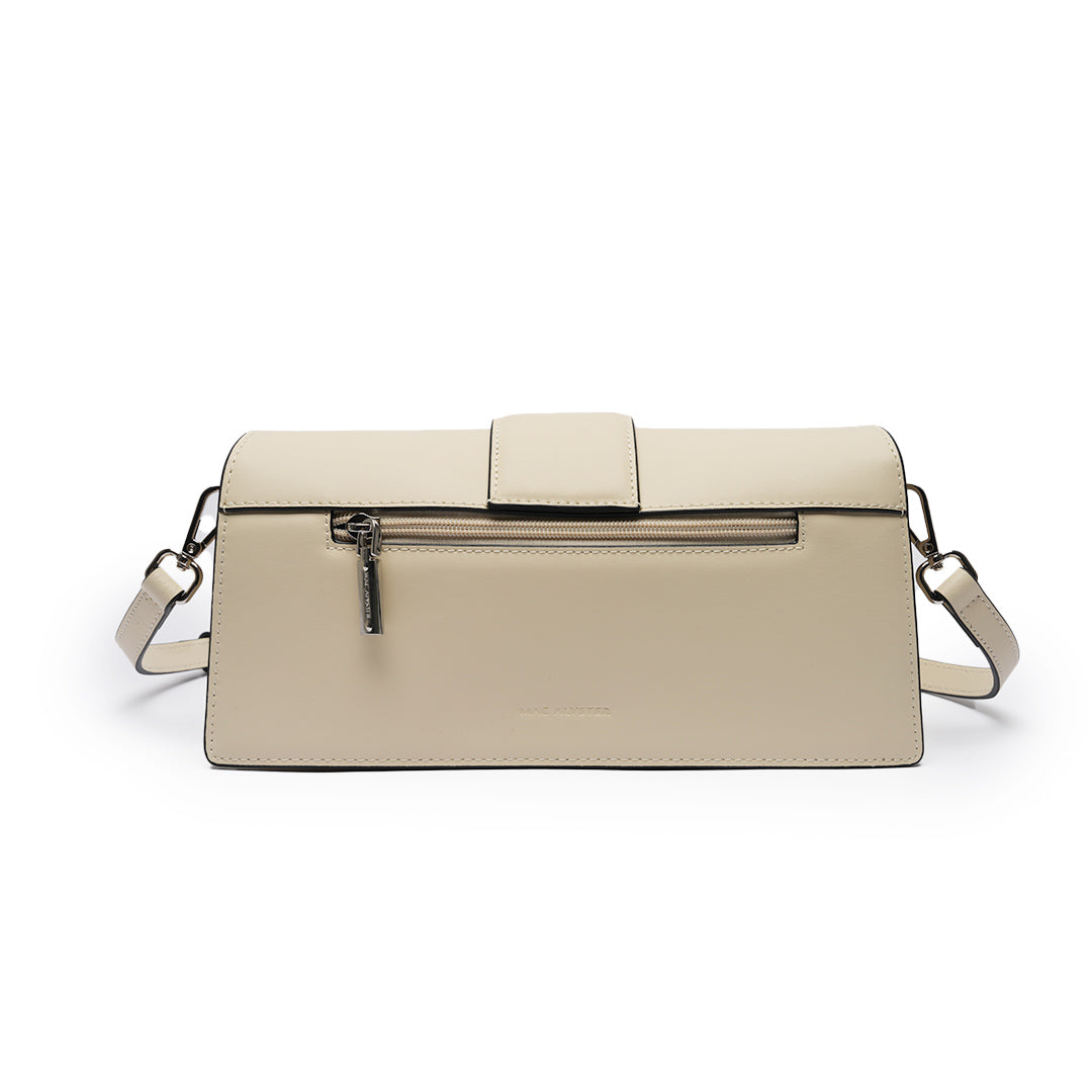 Sac baguette THÉA Mac Alyster en cuir BEIGE de dos