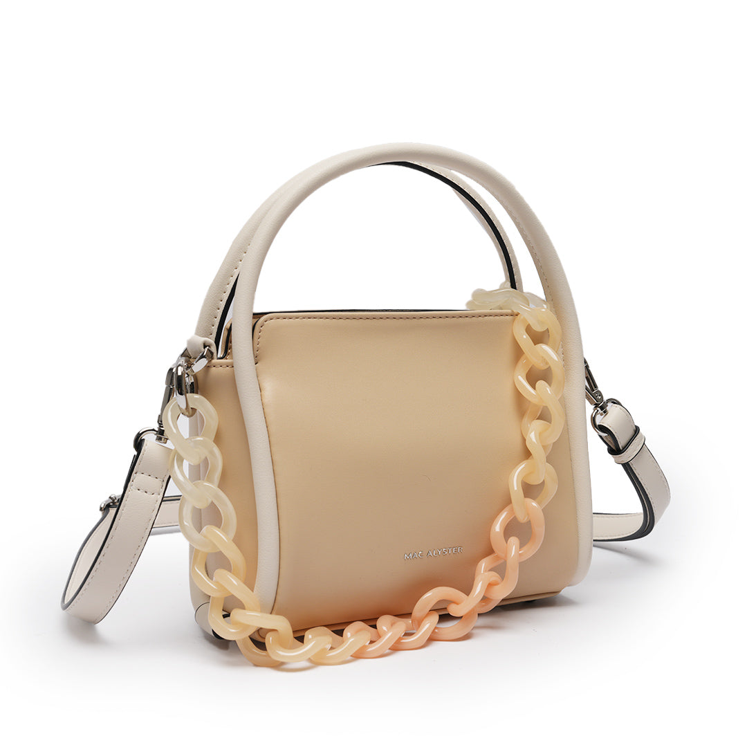 Petit sac à main - FREEZE en cuir synthétique NUDE de trois-quarts