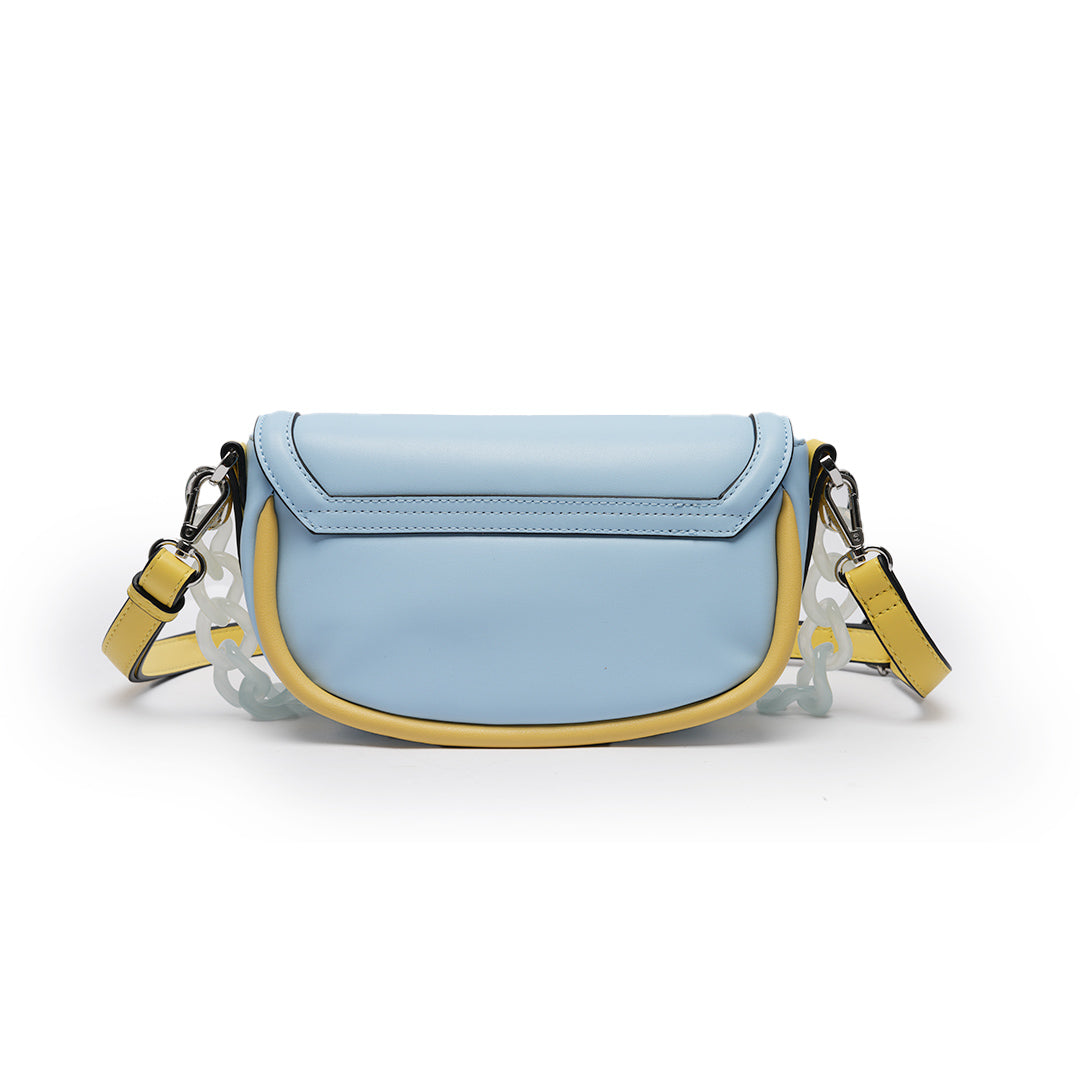 Sac à rabat FREEZE en cuir synthétique BABY BLUE de dos