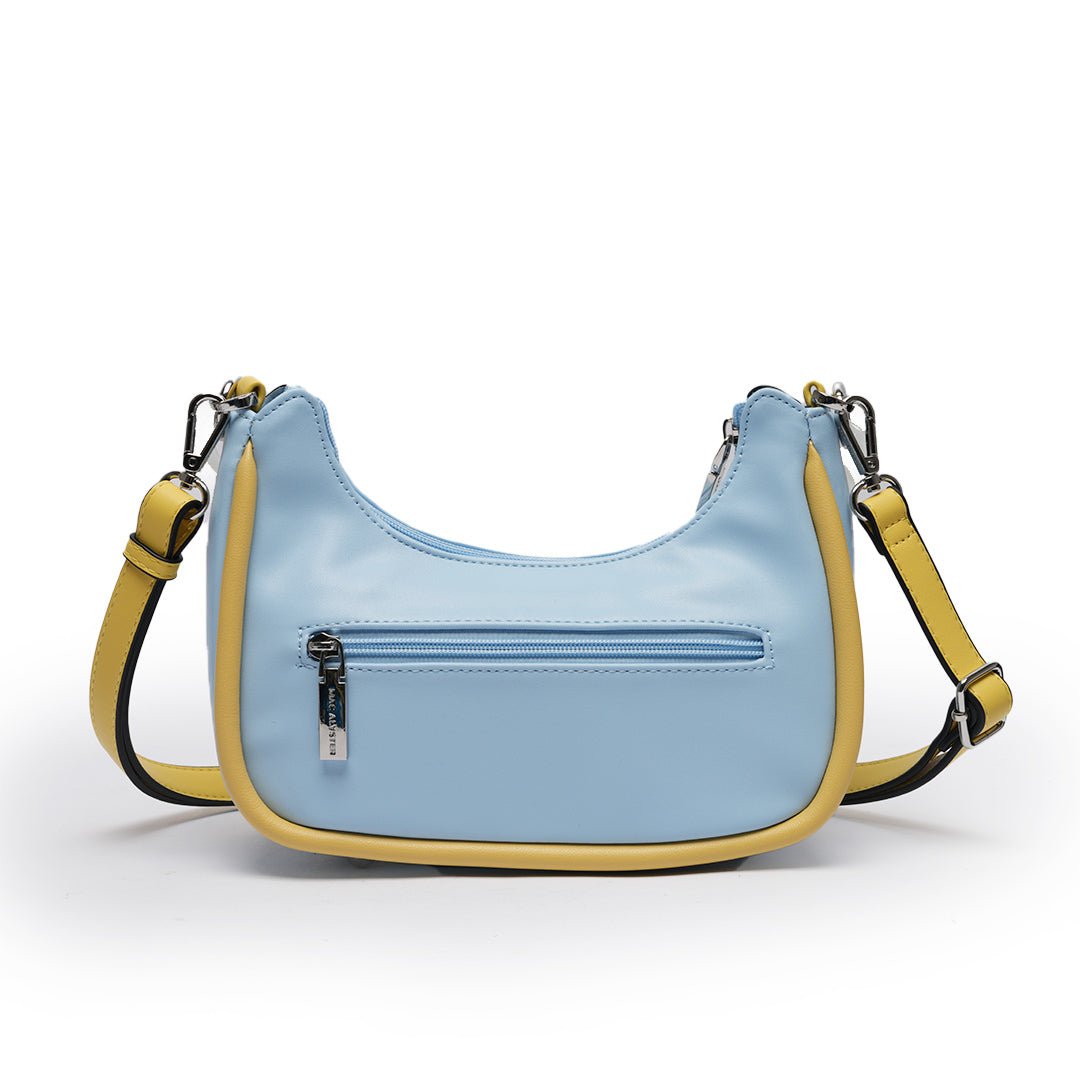 Sac demi-lune FREEZE en cuir synthétique BABY BLUE de dos