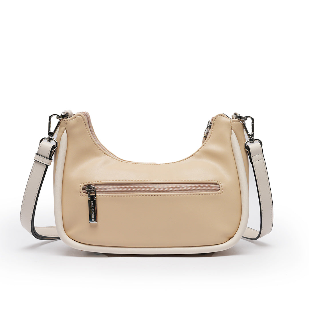 Sac demi-lune FREEZE en cuir synthétique NUDE de dos