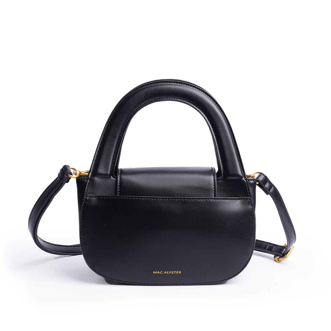 Sac à main BISOUS en cuir synthétique NOIR de dos