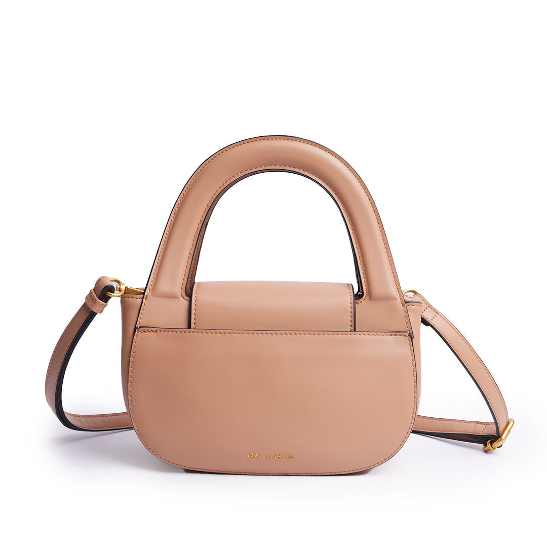 Sac à main BISOUS en cuir synthétique NOUGAT de dos