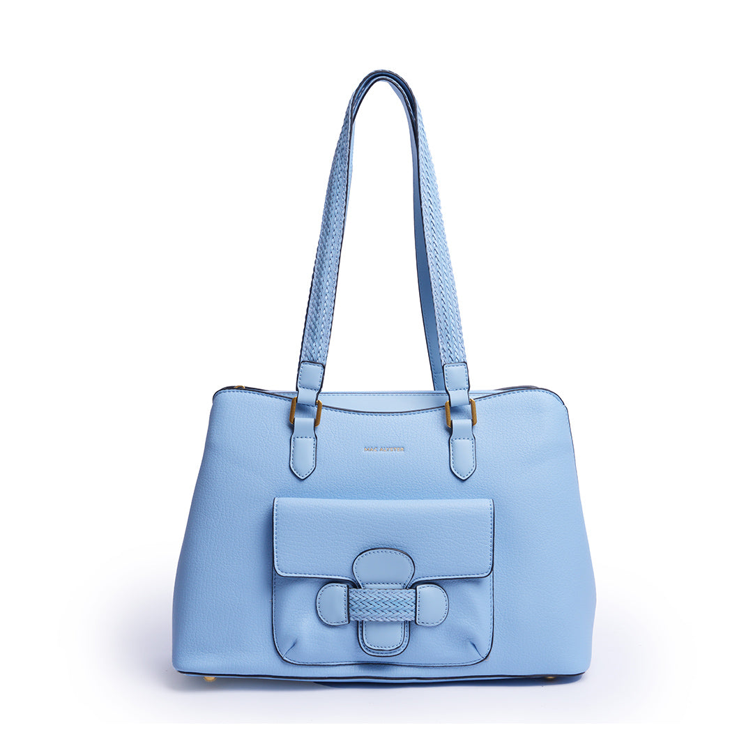 Sac porté épaule CITY pour femme en cuir synthétique BLEU de face