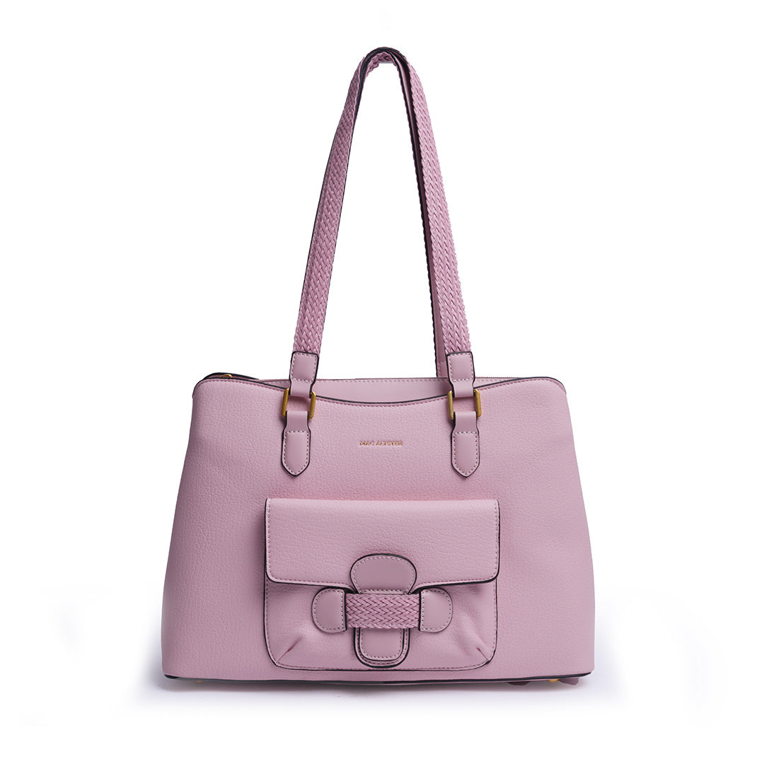 Sac porté épaule CITY pour femme en cuir synthétique POUDRE de face