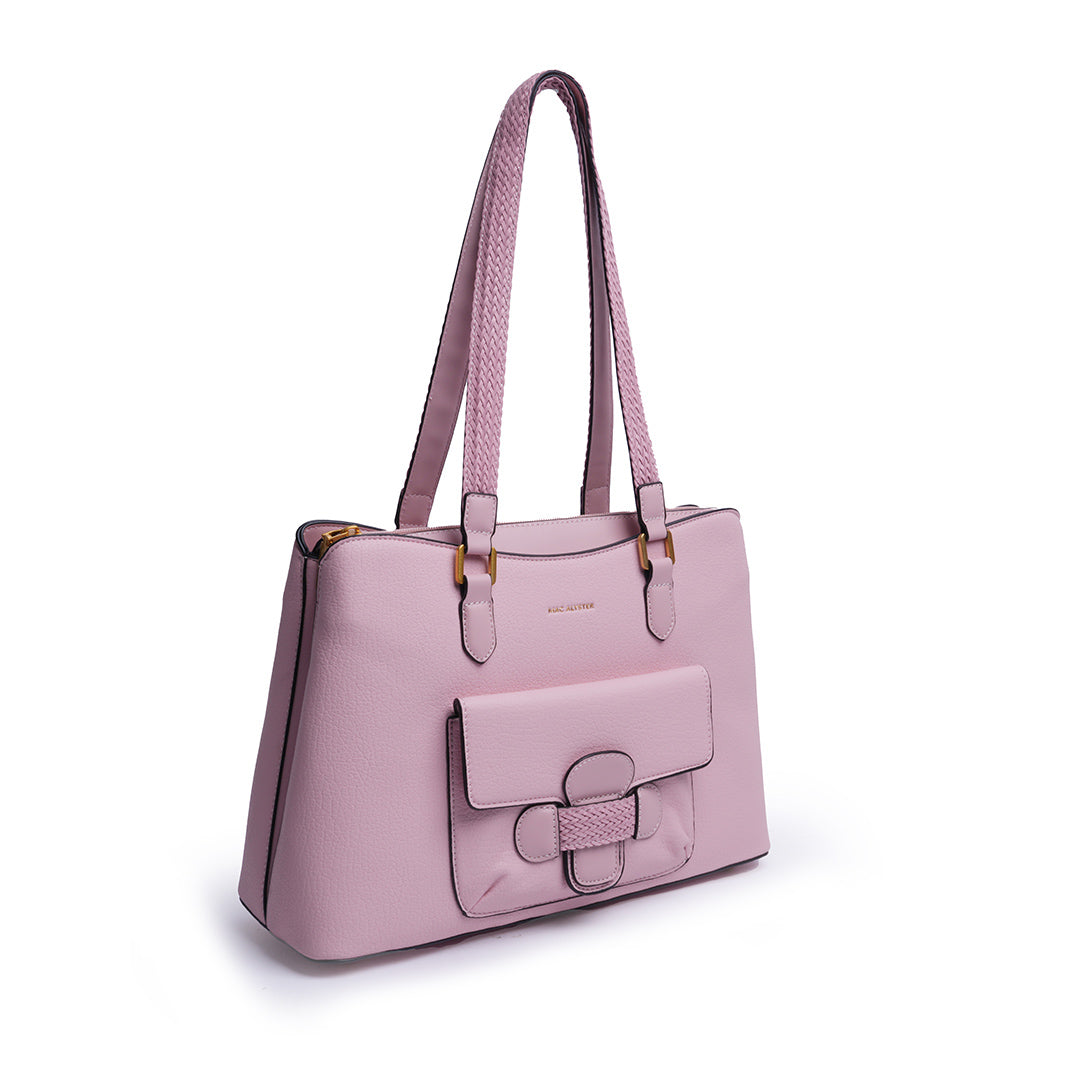 Sac porté épaule CITY pour femme en cuir synthétique POUDRE de trois-quarts