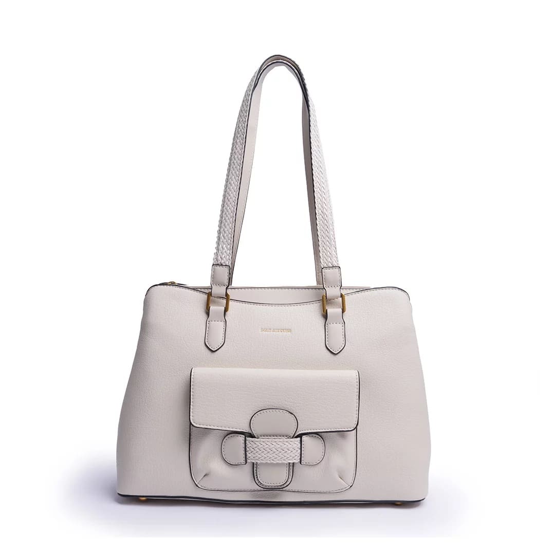 Sac porté épaule CITY pour femme en cuir synthétique BEIGE de face