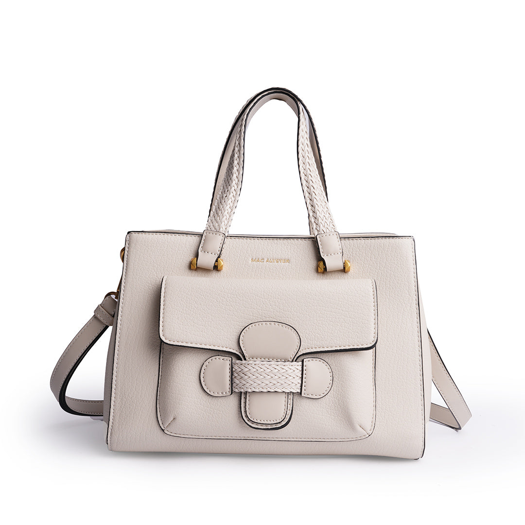 Sac à main CITY pour femme en cuir synthétique BEIGE de face