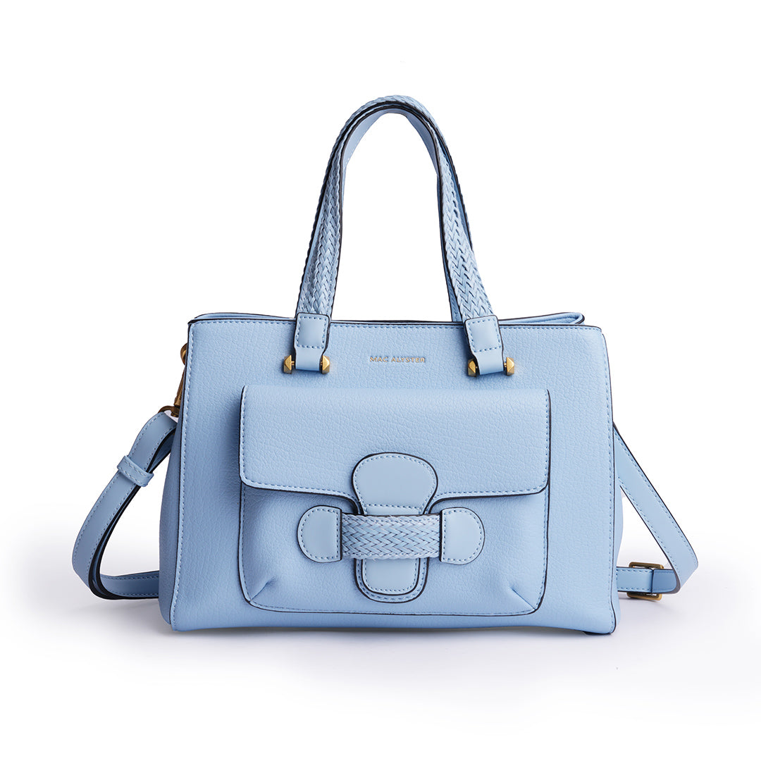 Sac à main CITY pour femme en cuir synthétique BLEU de face