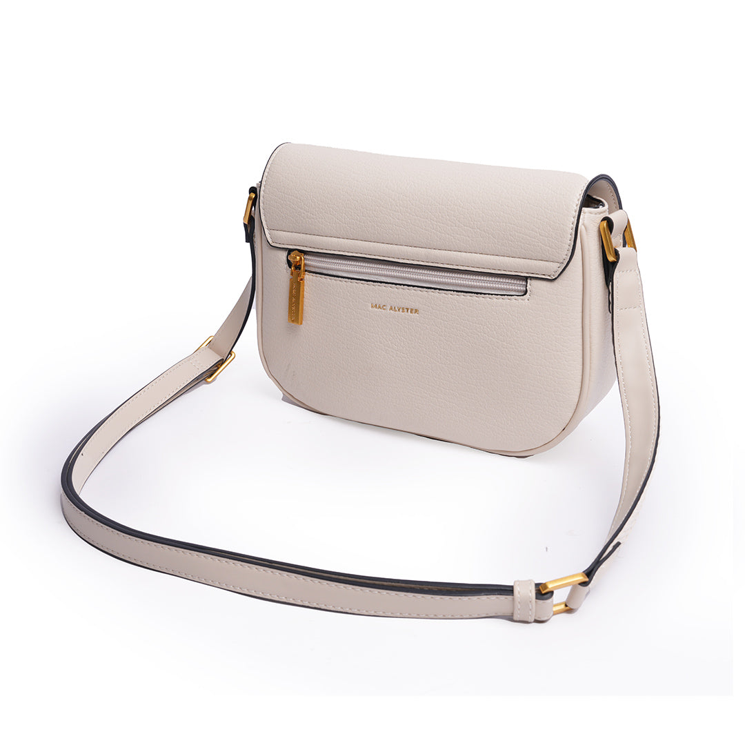 Sac à rabat CITY pour femme en cuir synthétique BEIGE de dos