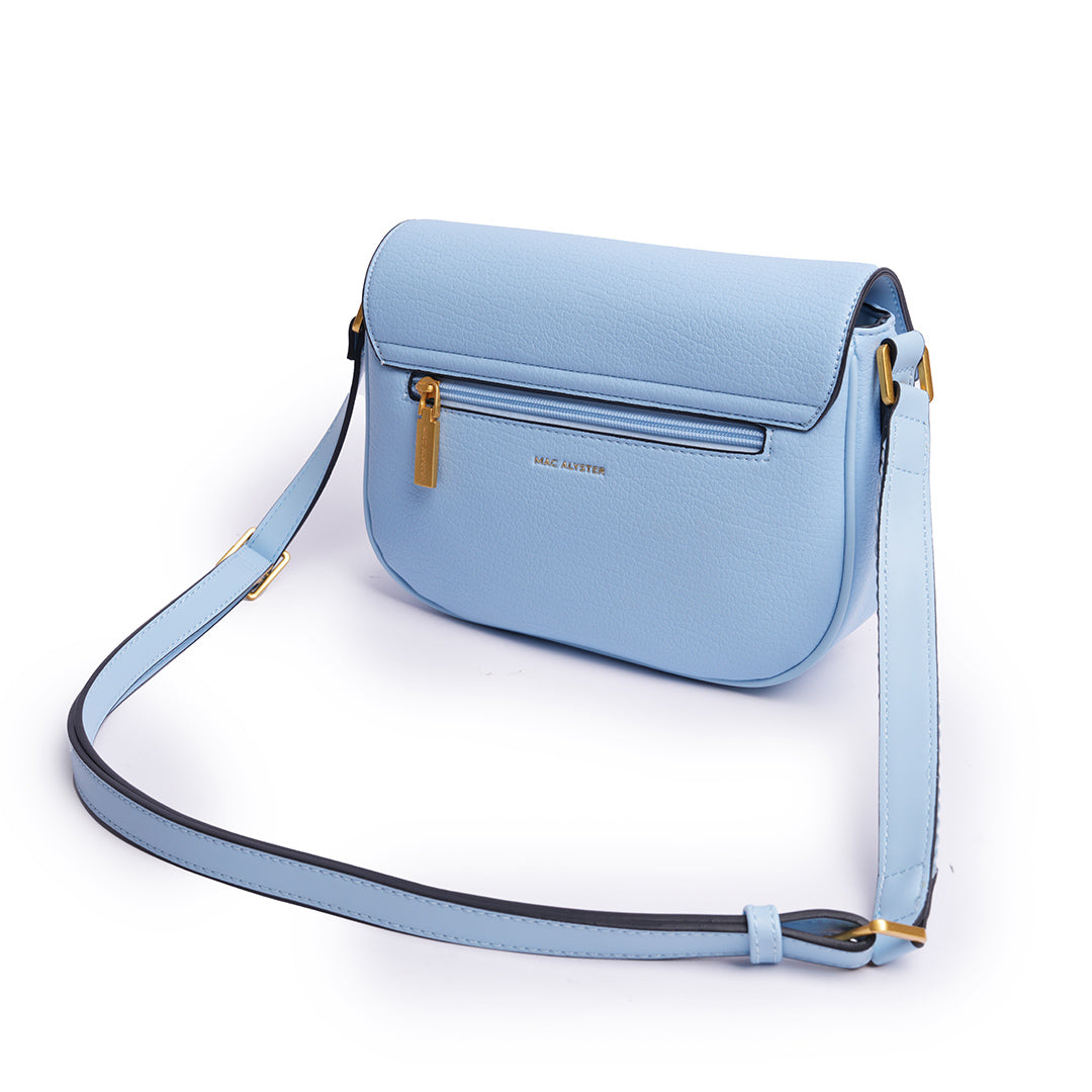 Sac à rabat CITY pour femme en cuir synthétique BLEU de dos