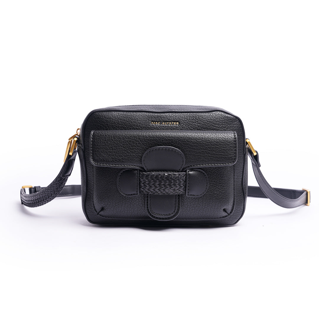 Sac trotteur CITY pour femme en cuir synthétique NOIR de face