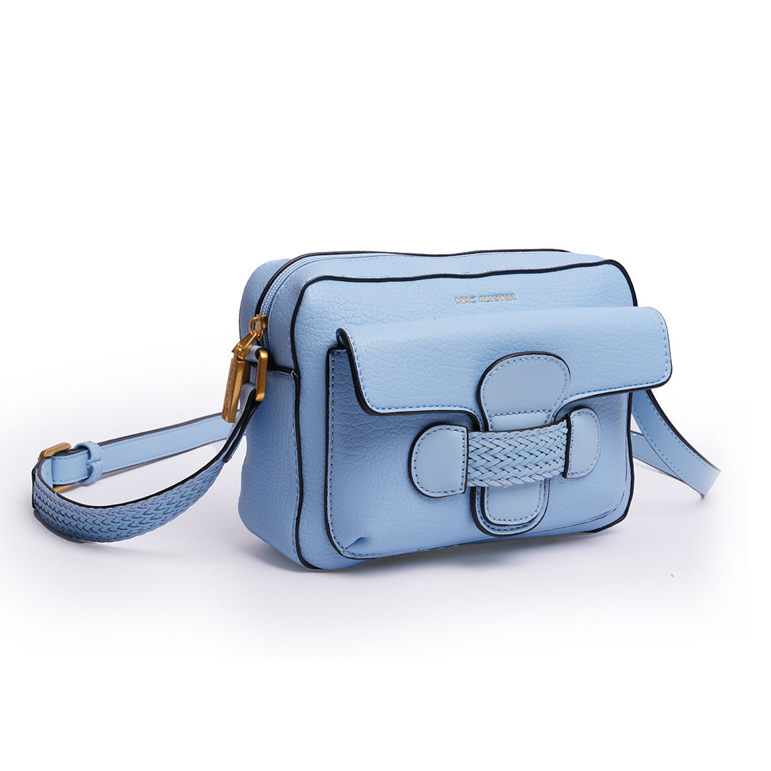 Sac trotteur CITY pour femme en cuir synthétique BLEU de trois-quarts