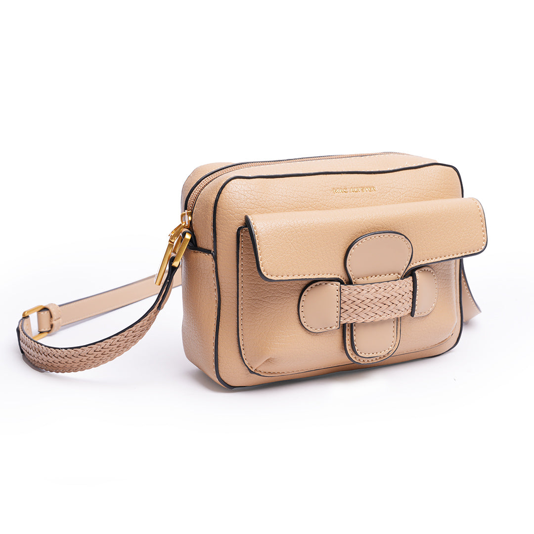 Sac trotteur CITY pour femme en cuir synthétique SABLE de trois-quarts