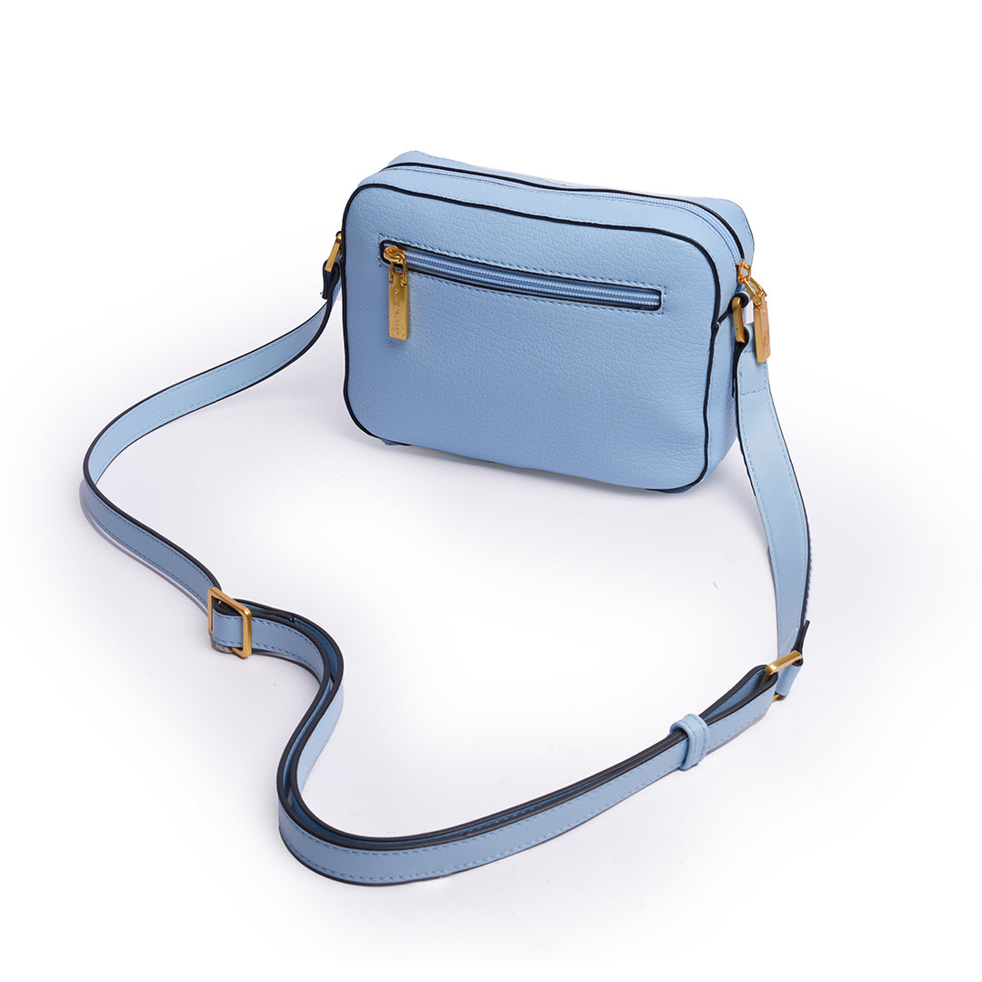 Sac trotteur CITY pour femme en cuir synthétique BLEU de dos