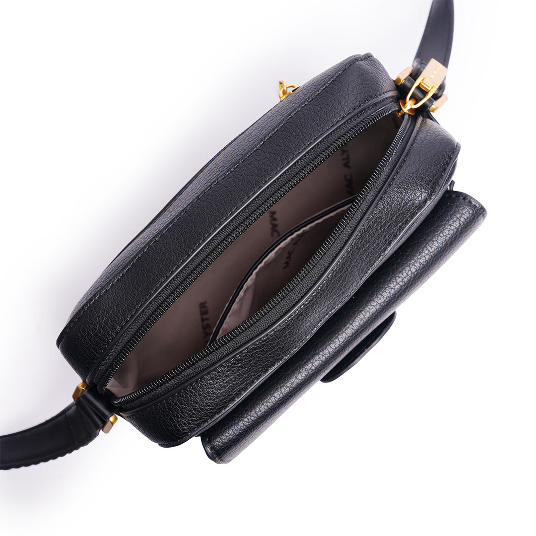 Sac trotteur CITY pour femme en cuir synthétique NOIR de haut