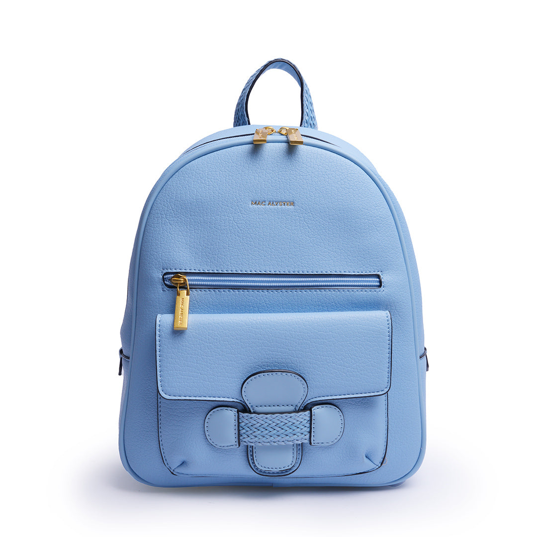 Sac à dos CITY pour femme en cuir synthétique BLEU de face